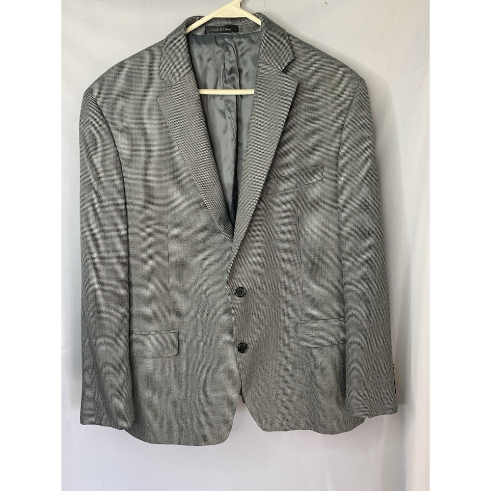 Mens 44R  Grey Houndstooth Lauren Ralph Lauren Blazer Sports‎ Coat